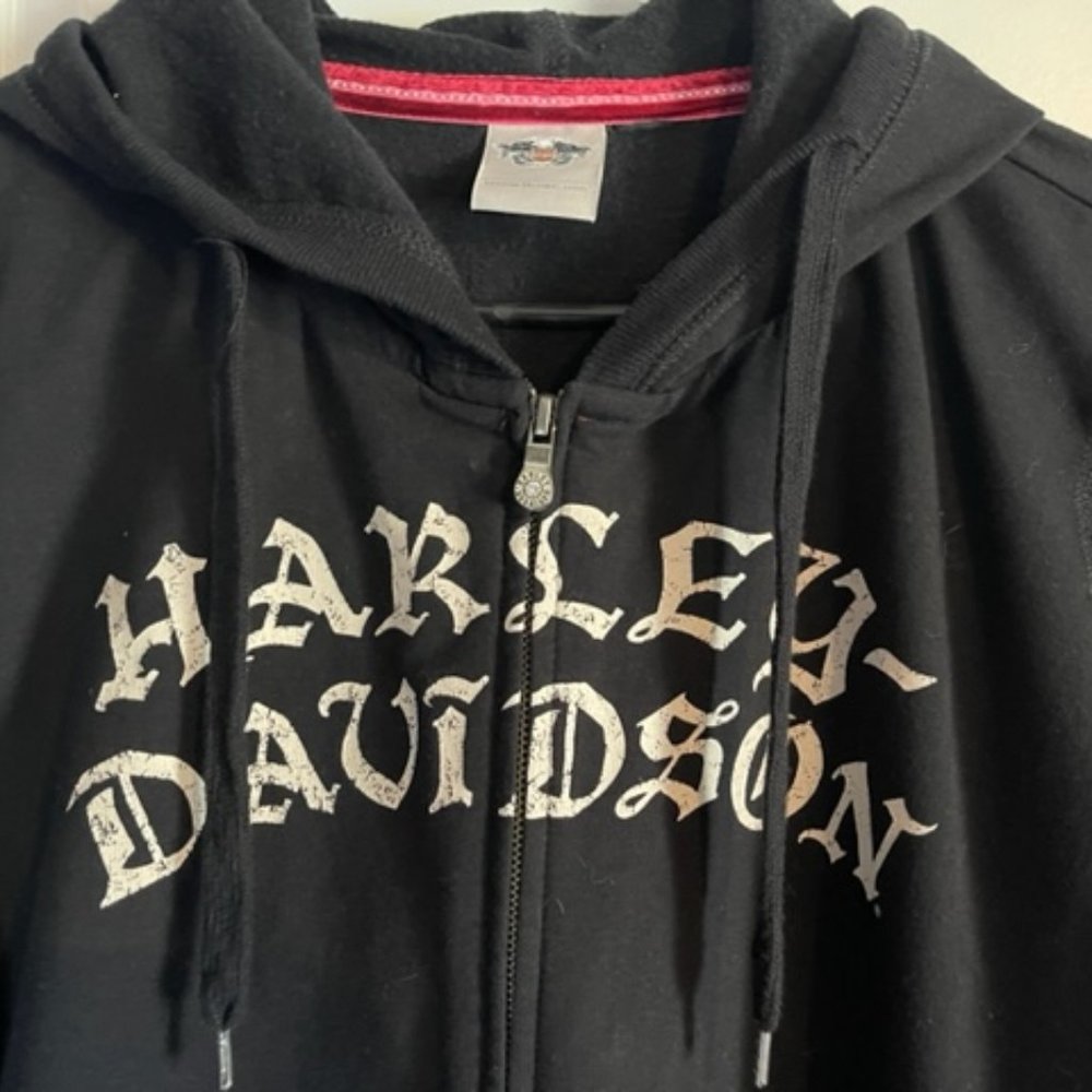 Harley-Davidson lace sleeve zip up hoodie